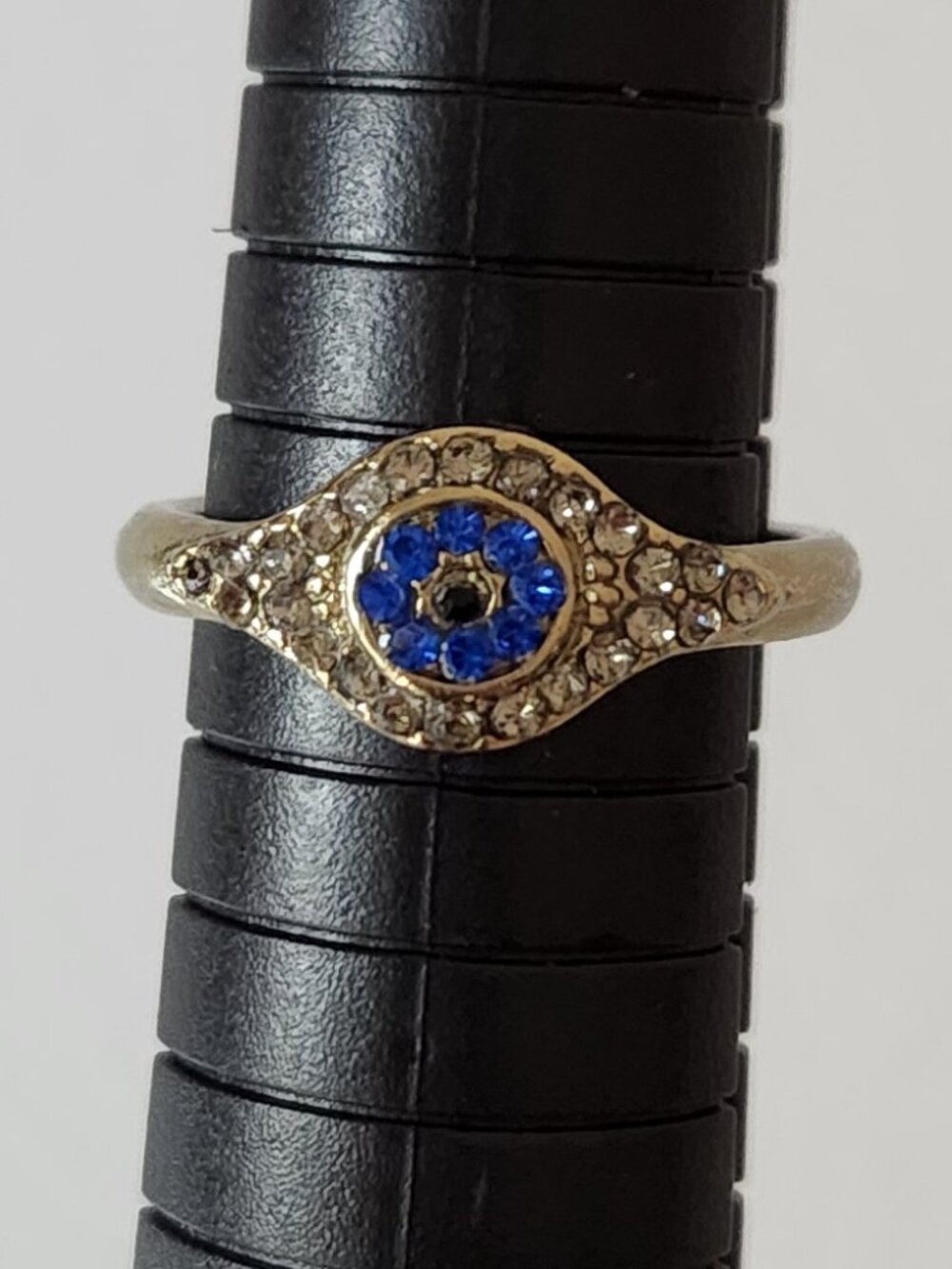 Blue & White Evil Eye Ring - Size 7.5